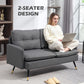 HOMCOM 55" Loveseat Sofa for Bedroom, Modern Love Seats Furniture with Button Tufting, Upholstered Small Couch for Living Room, Small Space, Grey