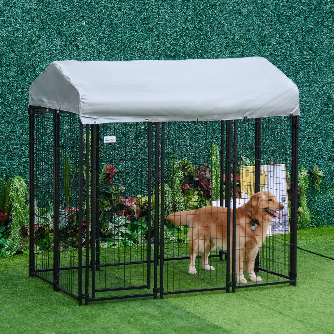 PawHut Outdoor Dog Kennel with Waterproof UV-Resistant Cover, 6 x 4 x 6 ft