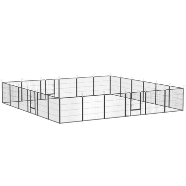 PawHut 24 Panel 31.5" Height Heavy Duty Dog Playpen for Small Medium Dogs, Grey