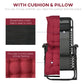 Outsunny Folding Garden Chairs Set of 2, Reclining Zero Gravity Chair, Sun Lounger with Cushion and Headrest, Wine Red
