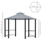 Outsunny 13ft Hexagon Gazebo Outdoor Canopy Shelter with Netting and Shaded Curtains Beige