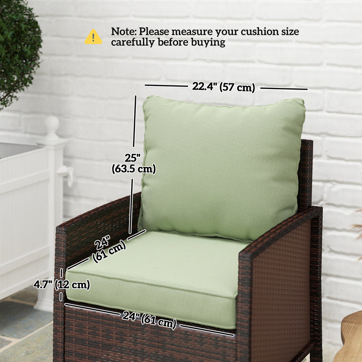 Outsunny 4-Piece Seat Cushion Pillows Replacement, Patio Chair Cushions Set with Back for Indoor Outdoor, Turquoise