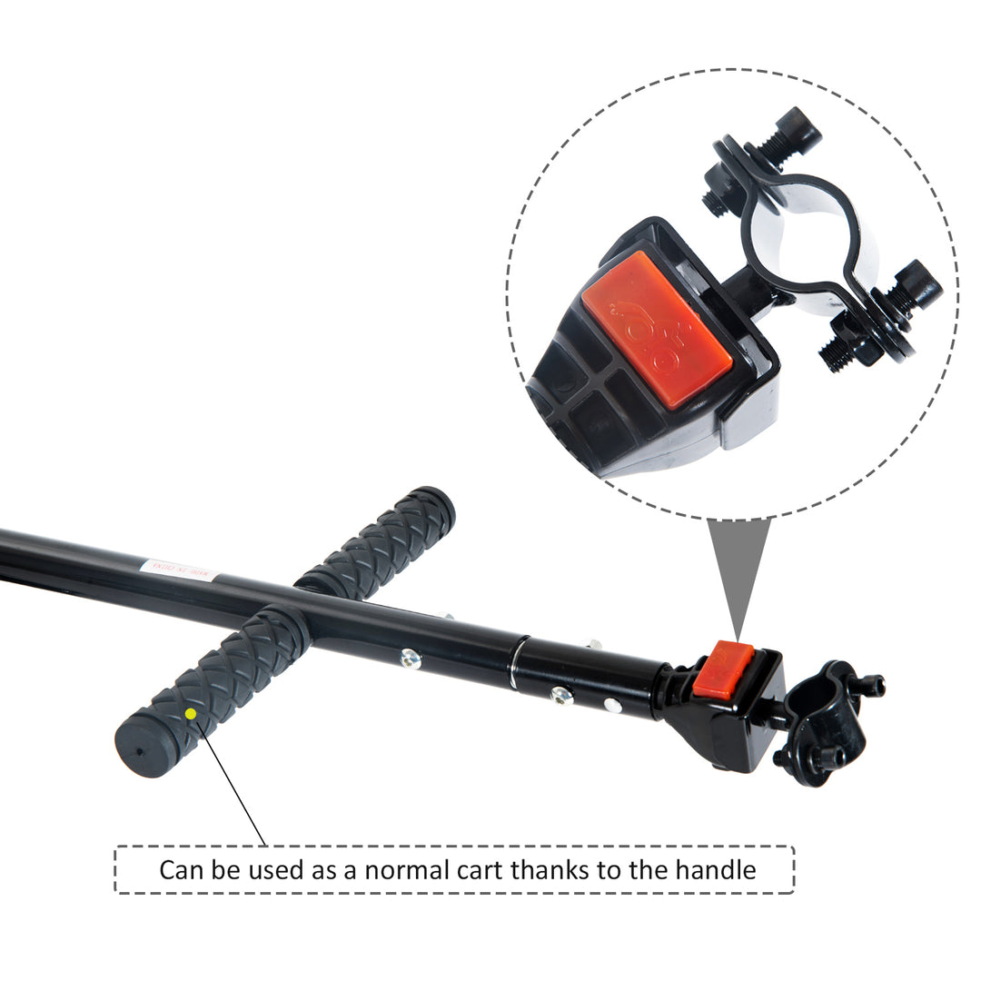 Aosom Bicycle Cargo Trailer 16 inch Air Wheel Wagon Trailer with Suitcase Large Capacity Enclosed Stroller Wagon - Black