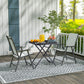 Outsunny 27.5" Square Outdoor Patio Table, Outdoor Folding Table with Grid Rattan-Like Top for Camping, Picnic, Black