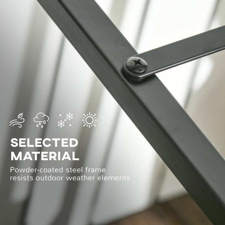 Outsunny Firewood Rack, Log Holder for Fireplace, Outdoor Indoor Wood Storage Stacker, 15.4" x 13.8" x 29.9", Black