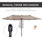 Outsunny 15ft Double-sided Patio Umbrella with Twin Canopy, Extra Large Outdoor Parasol with Crank for Pool, Deck, Market, Blue