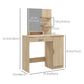 HOMCOM Dressing Table, Vanity Table with Mirror, Drawer and Storage Shelves for Bedroom, 35.4" x 15" x 54.3", White