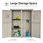 Outsunny 4x1.5ft Wooden Garden Storage Shed, Outdoor Tool Cabinet Organizer with Windows and Double Door, Grey