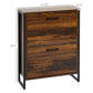 HOMCOM Shoe Cabinet with 2 Flip Doors, Slim 2-Drawer Shoe Cupboard with Divider and Open Compartment for 12 Pairs of Shoes, Entryway Storage Unit, Rustic Brown
