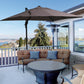 Outsunny 8'x8' Square Patio Hanging Offset Umbrella, Outdoor Cantilever Parasol w/ Cross Base, Cream White