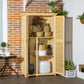 Outsunny 3' x 5' Wooden Garden Storage Shed, Sheds & Outdoor Storage with Asphalt Roof & 2 Large Wood Doors with Lock, Natural