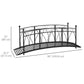 Outsunny 3.3FT Classic Garden Bridge with Safety Railings Arc Footbridge Decorative Pond Bridge for Backyard Creek Stream, Black