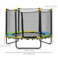 Qaba 4.6FT Trampoline for Kids with Enclosure Net for Ages 3-10, Indoor Outdoor Use, Black