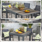 Outsunny Extendable Dining Table, Rectangular Patio Outdoor Table with Aluminum Frame and Plastic Board Tabletop for Lawn, Beige