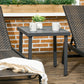 Outsunny Outdoor Side Table, Patio End Table with Umbrella Hole, Small Coffee Table with Steel Frame for Balcony, Black