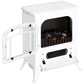 HOMCOM 16" Free Standing Electric Fireplace Portable Adjustable Stove with Heater Wood Burning Flame 750/1500W White