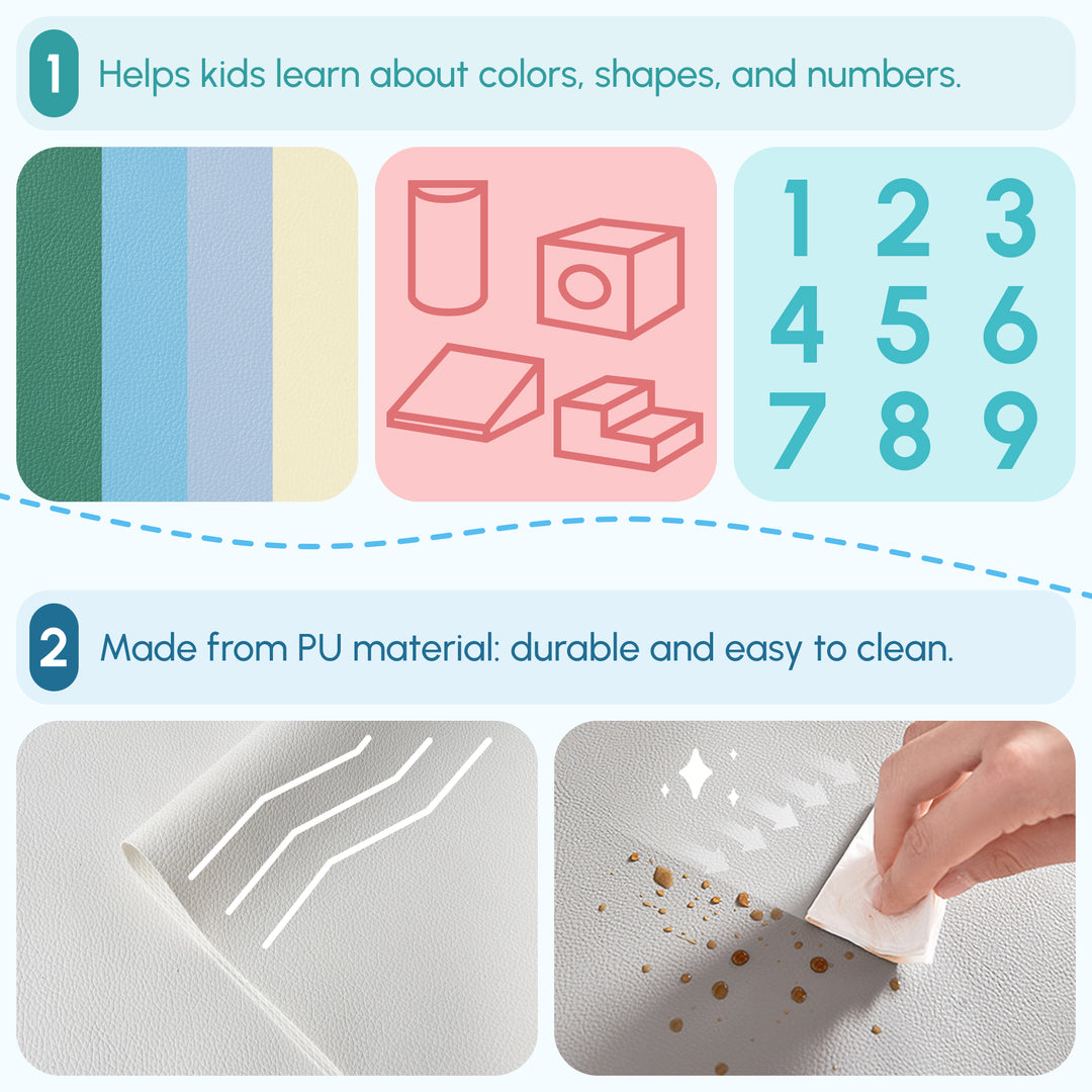 Qaba Foam Climbing Blocks for Toddlers, Kids Modular Play Set for Baby Children, Soft Play Equipment for Crawling Sliding, Easy-to-clean Safe DIY Creative, Multicolor