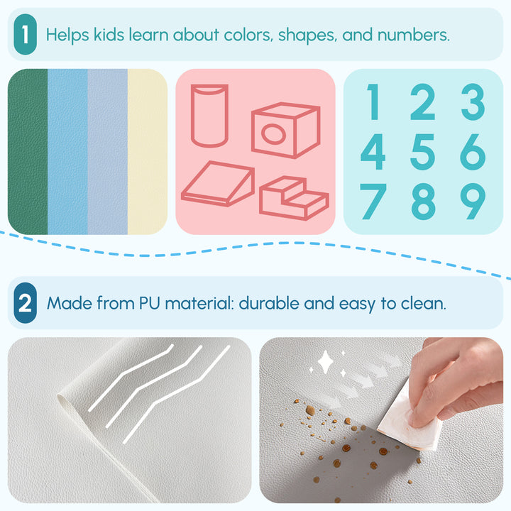 Qaba Foam Climbing Blocks for Toddlers, Kids Modular Play Set for Baby Children, Soft Play Equipment for Crawling Sliding, Easy-to-clean Safe DIY Creative, Multicolor