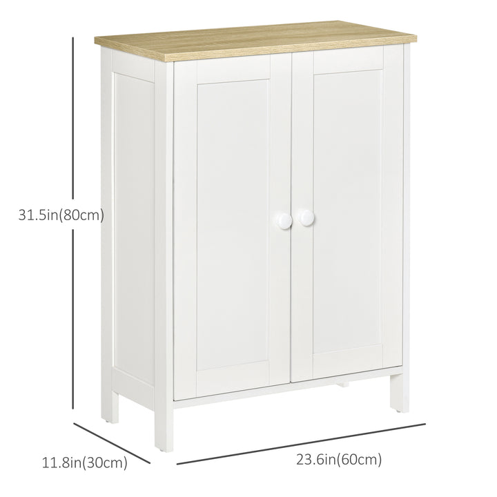 HOMCOM Storage Cabinet with Doors, Cupboard Organization with 2 Adjustable Shelves, Storage Solution for Living Room, Bathroom