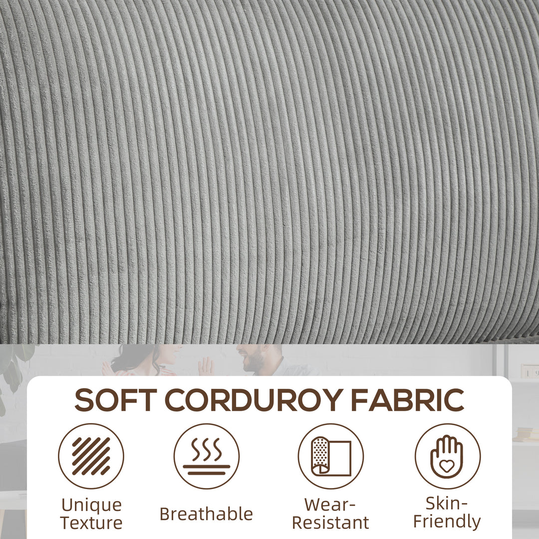 HOMCOM Three Seater Sofa, Fabric 3 Seater Couch with Spring Cushion and Cup Holders for Living Room, Bedroom, Cream White