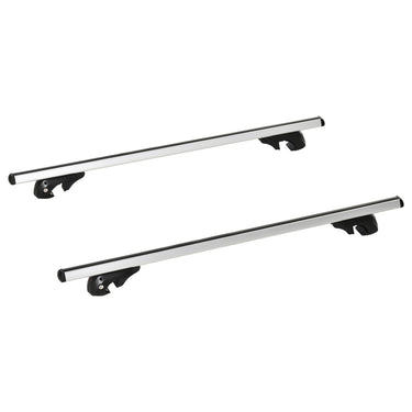 HOMCOM 2pc Roof Rack Car Roof Top Lockable Aluminum Cross Bars Adjustable Baggage Luggage Carrier, Silver (53")