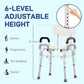 HOMCOM Bath Chair with Back, Adjustable Height Non-slip Shower Stool Bench Tool-Free Assembly Bathroom Aids, White