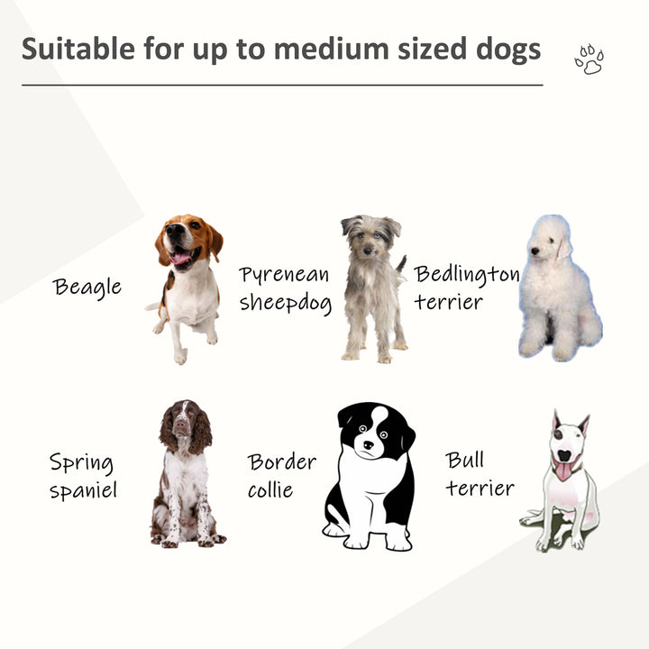 PawHut Heavy Duty Dog Crate w/ Wheels, Openable Top, Removable Tray, Bowl, for Large Dogs-Sized Dogs, 36.4" x 24.4" x 31.1"