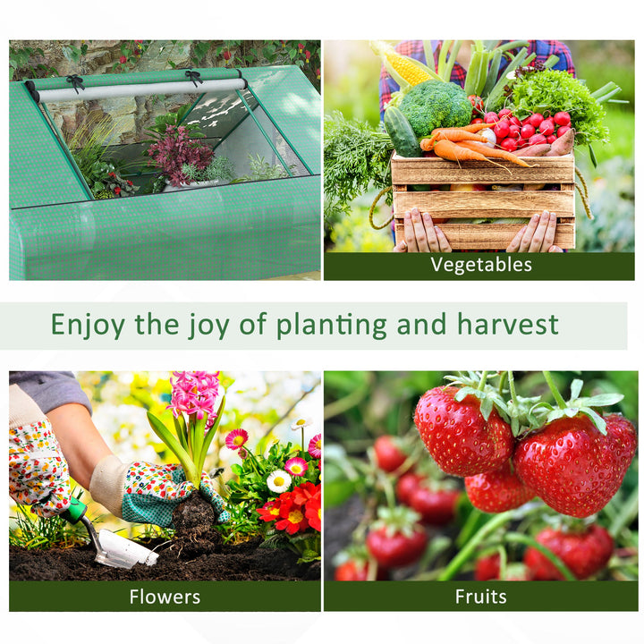 Outsunny 71" x 55" x 32" Mini Greenhouse Portable Hot House for Plants with 2 Large Windows and Ground Nails for Outdoor, Indoor, Garden, Gardening Kit, Green