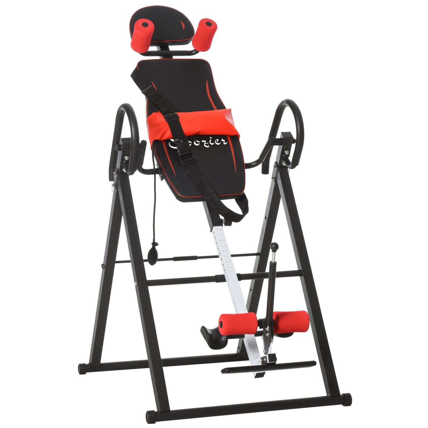 Soozier Folding Inversion Table, 20Â°/40Â°/60Â° Adjustable, with Safety Belt and Waist Pad for Back Pain Relief