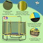 Qaba 4.6FT Trampoline for Kids with Enclosure Net for Ages 3-10, Indoor Outdoor Use, Black