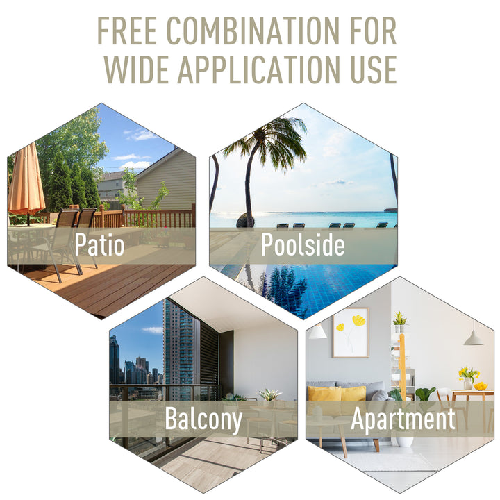 Outsunny Outdoor Dining Chairs Set of 2, Folding Patio Dining Set with Texteline and Steel Frame for Park Convenient Seat