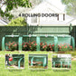 Outsunny Mini Tunnel Greenhouse with PE Cover Garden Green Grow Shed with Steel Frame Zipped Doors, Green