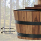 Outsunny Outdoor Waterfall Fountain, Garden Wood Barrel, Carbonized