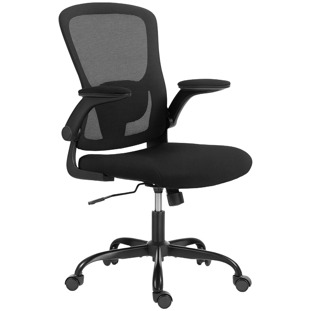 HOMCOM Ergonomic Mesh Office Chair with 4D Lumbar Support, Swivel Desk Chair with Flip-up Armrests, Tilt Function, Grey