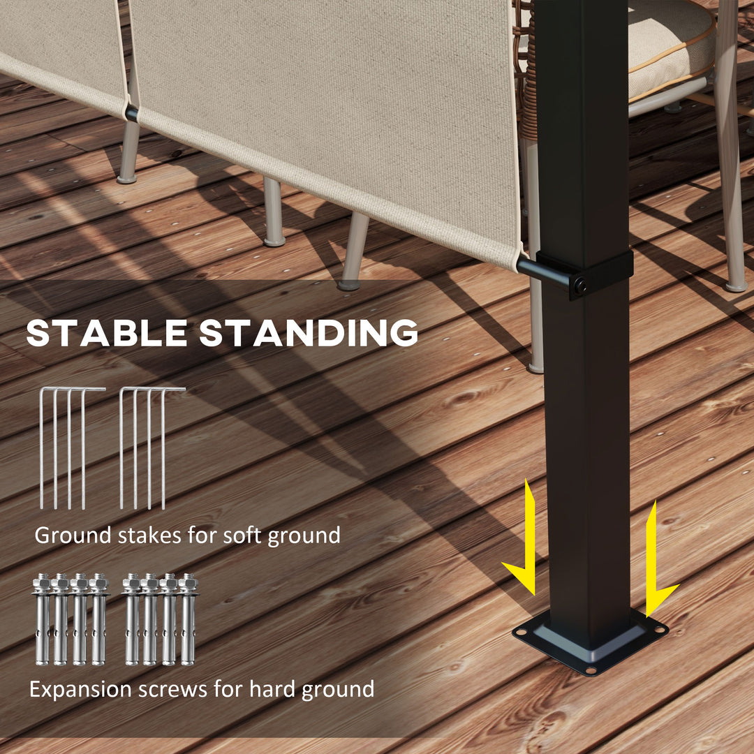 Outsunny 10' x 10' Metal Pergola, Outdoor Pergola with Retractable Canopy, for Garden, Patio, Backyard, Deck