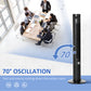 HOMCOM Freestanding Tower Fan Cooling for Home Bedroom with 3 Speed, 12h Timer, Oscillating, LED Panel, Remote Controller, Black