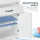 kleankin Bathroom Storage, Bathroom Cabinet with 2 Doors, Adjustable Shelves for Living Room Kitchen, 23.6"x11.8"x29.5", White
