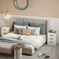 HOMCOM Modern Nightstand Set of 2, Bedside Tables with 3 High Gloss Drawers for Bedroom, White