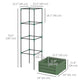 Outsunny Galvanized Planter Box, Outdoor Raised Garden Bed with 4-Tier Trellis Tomato Cage for Climbing Vines, Vegetables, Green