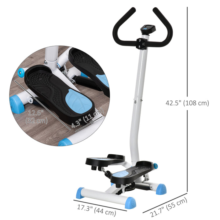 Soozier Twist Stepper Exercise Machine with Adjustable Resistance, LCD Screen - White & Green