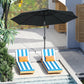 Outsunny 10' x 8' Round Market Umbrella, Patio Umbrella with Crank Handle and Tilt, Outdoor Parasol for Garden, Bench, Lawn, Grey