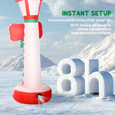 Outsunny 6FT Christmas Inflatable Decoration, Inflatable Lighthouse Xmas Blow Up Decor with LED Lights for Yard, Lawn, Garden