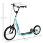 Aosom Youth Kick Scooter with Adjustable Handlebar and 16'' Inflatable Rubber Wheel for Kids and Teens 5+ Year Old, Blue