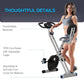 Soozier Foldable Indoor Stationary Bike with 8 Levels of Magnetic Resistance, Exercise Bike for Cardio Workout, Red