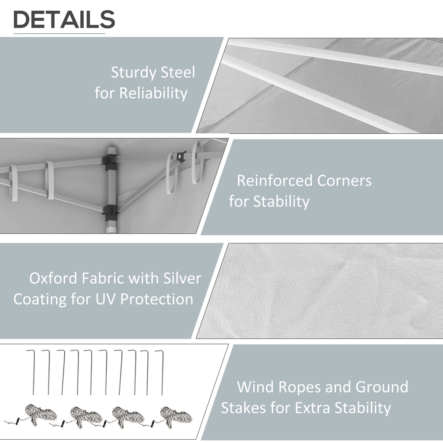 Outsunny 20' x 10' Folding Pop Up Canopy Tent with Sidewalls,  Windows, Weight Bags and Carrying Bag, White