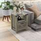 HOMCOM Side Table with Storage, Farmhouse End Table with Drawer, Open Shelf and Barn-style Panel, Nightstand for Living Room, Bedroom, Oak