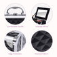 HOMCOM 3 Tier Diamond Texture Makeup Train Case Cosmetic Organizer with Mirror, Black