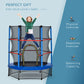Outsunny 55" Kids Trampoline with Enclosure Net for Indoor/Outdoor, Trampoline for Boys and Girls Age 3-6 Years, Blue