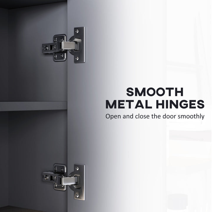 HOMCOM Wall Mounted Bathroom Medicine Cabinet with Mirror and Shelves, Grey