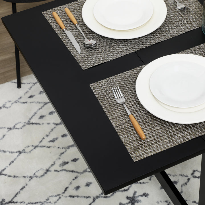 HOMCOM Solid Wood Kitchen Table, Farmhouse Drop Leaf Tables for Small Spaces, Folding Dining Table, Black